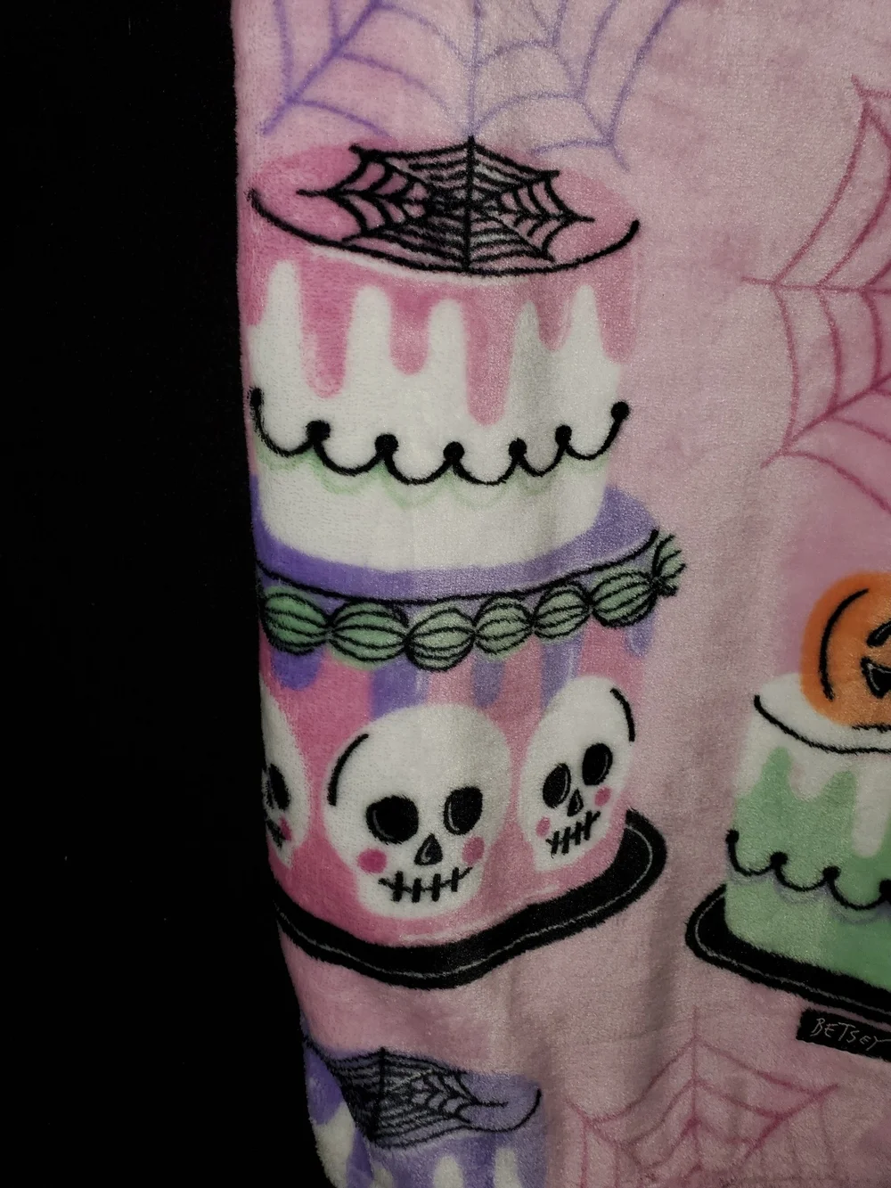Betsey Johnson Pink Halloween Plush Pajama Throw